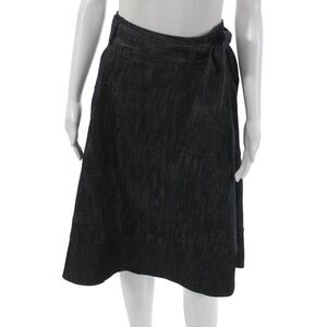 DROMe Womens Wrap Skirt Blue Cotton Tie Knee Length Size S